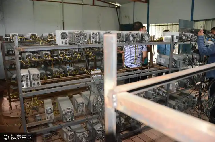 A Litecoin mining rig composed of several ASIC miners connected to a power supply and network cables